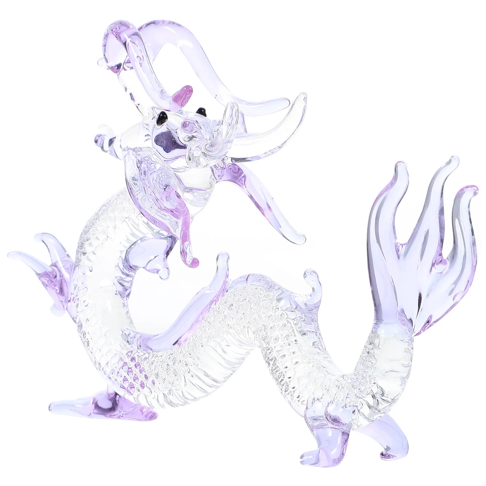 

Crystal Zodiac Dragon Sculpture Transparent Desktop Ornament Elegant Home Decor Long Lasting Smooth Surface Stable Bottom