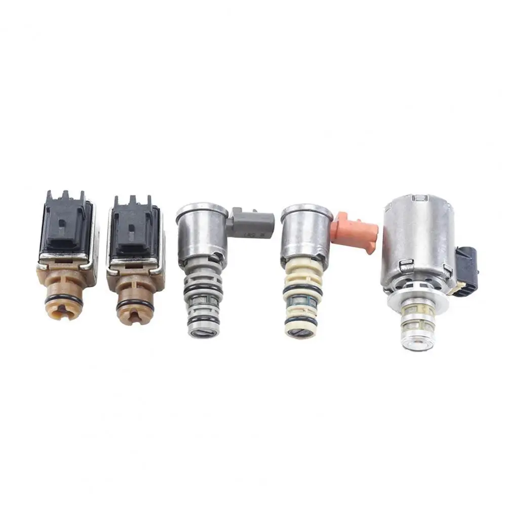 

5Pcs/Set Shift Solenoid Valve Useful Metal Anti-corrosive Strong Gear Box Solenoid Valve Solenoid Set Transmission Valve