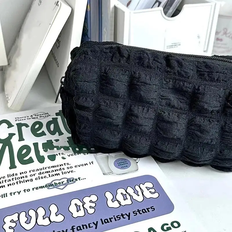 Niedliches Federmäppchen in Form eines Crêpe-Puffs, Schultasche für Schreibwaren, Federmäppchen mit Reißverschluss für Mädchen und Kinder, Kawaii-Stifthalter und Organizer. – Detail 15