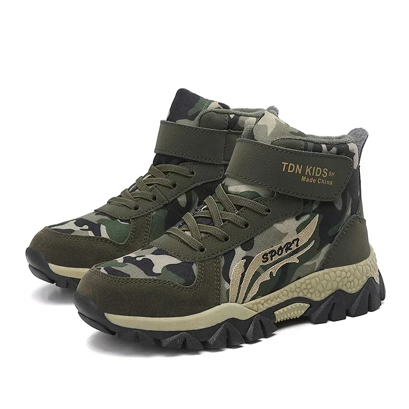 Boys' Shoes New Children's Outdoor Boots Mid-Tube Classic Fashion Camouflage Student Military Training boots Kid Sports Shoe Boy