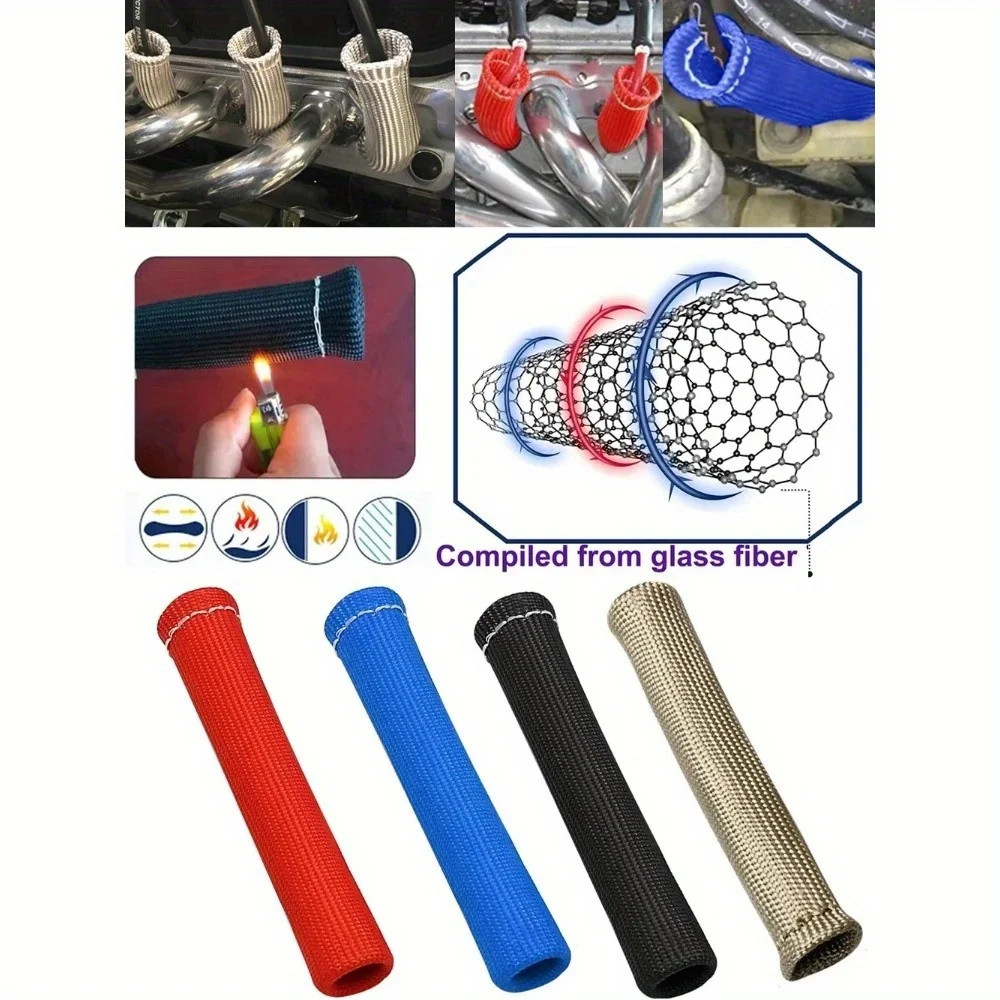 

1-piece set of 500-800 ℃ fiberglass insulated automotive spark plug sleeves