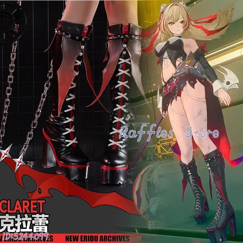 Halloween ZZZ Zenless Zone Zero Claret Cosplay High Heel Flint Halloween Cosplay Boots Custom Made kostium