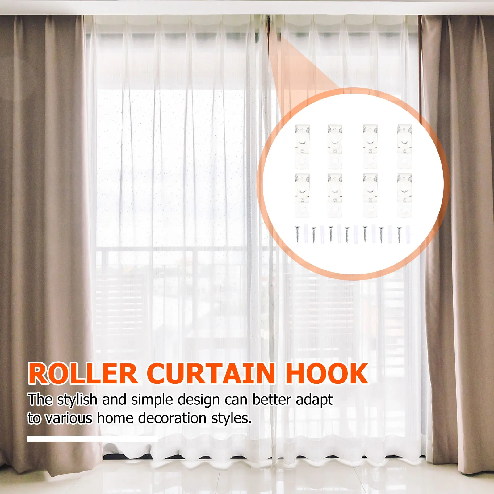 

8Pcs Plastic Blinds Hooks Multifunctional Roller Curtain Fixing Accessories for Home Decor Roller Curtain Hook