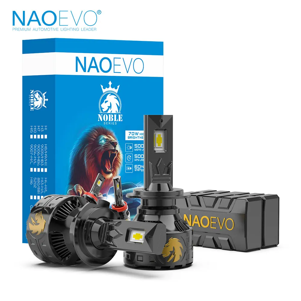 

NAOEVO Lion Desgin 140W Led Headlight H4 H7 H11 Car Light Bulb 9005 9006 9012 Canbus Auto Headlamp High Low Beam