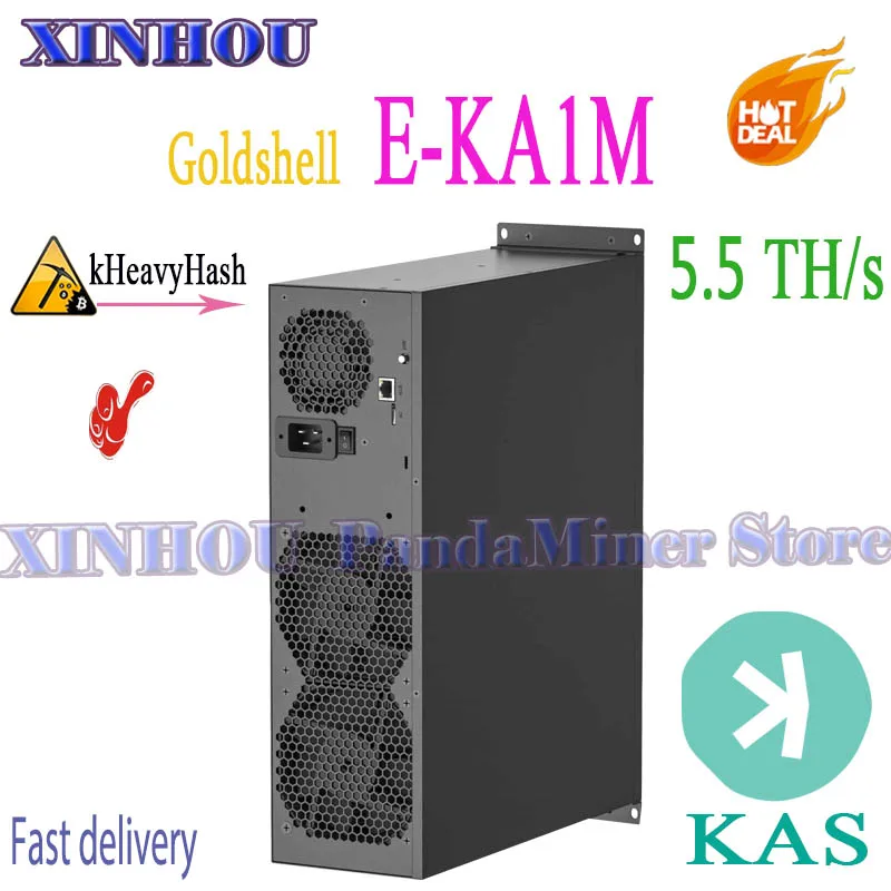 

Goldshell E-KA1M Miner 5.5TH/S Встроенный блок питания Малошумный Kaspa KAS Mining лучше, чем майнер ASIC AL-BOX KA-BOX