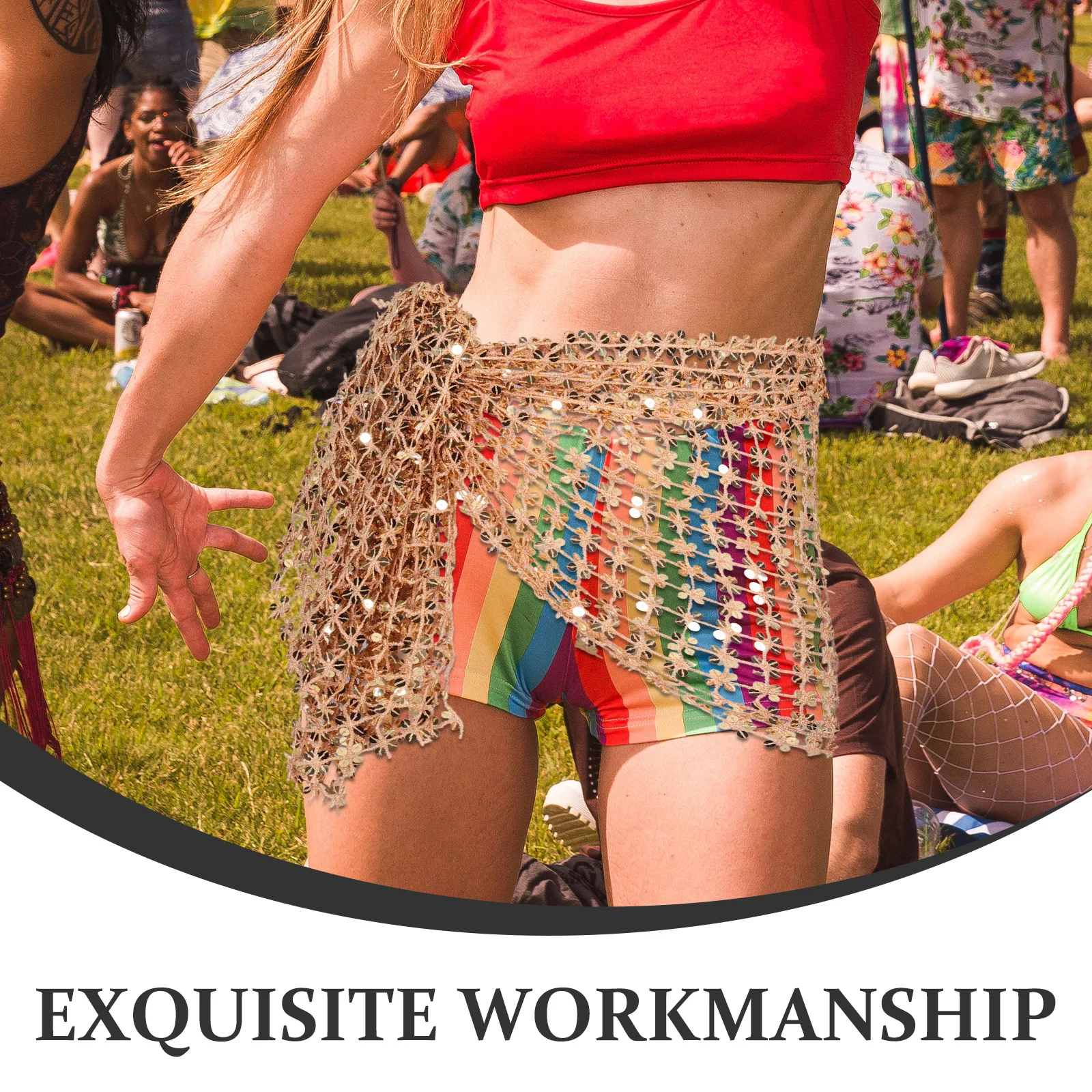 Dançarina do ventre hip cachecol lantejoulas borla cinto para dança do ventre mostra trajes de festival dança leve e confortável