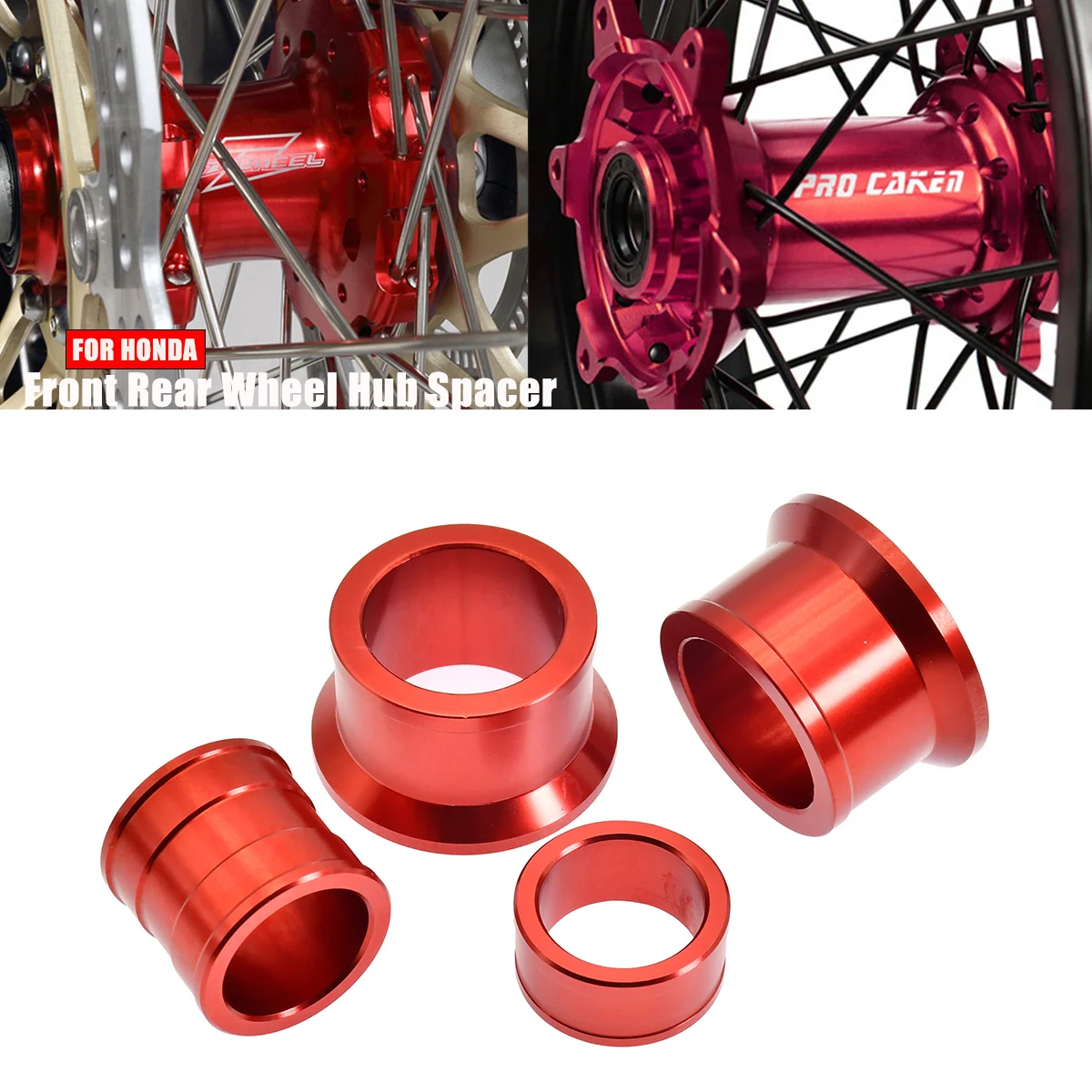 

Motorbike CNC Front Rear Wheel Hub Spacers For HONDA CR125R CR250R 04-07 CRF250R CRF450R 04-20 CRF250RX CRF450X CRF450RX CRF450L