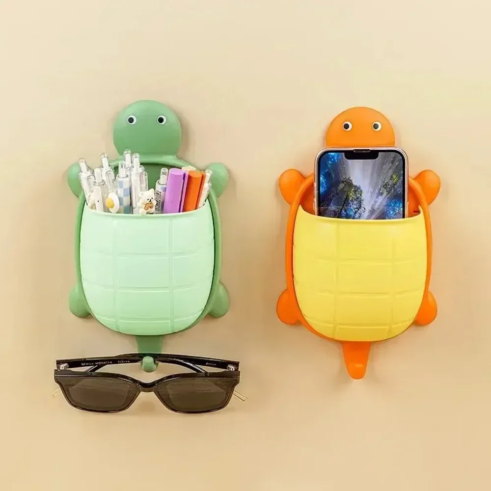 1pc Cute Toothbrush Holder Wall Mounted Toothpaste Holder Turtle Shape Wall Shower Razor Holder Organizer Bathroom Storage