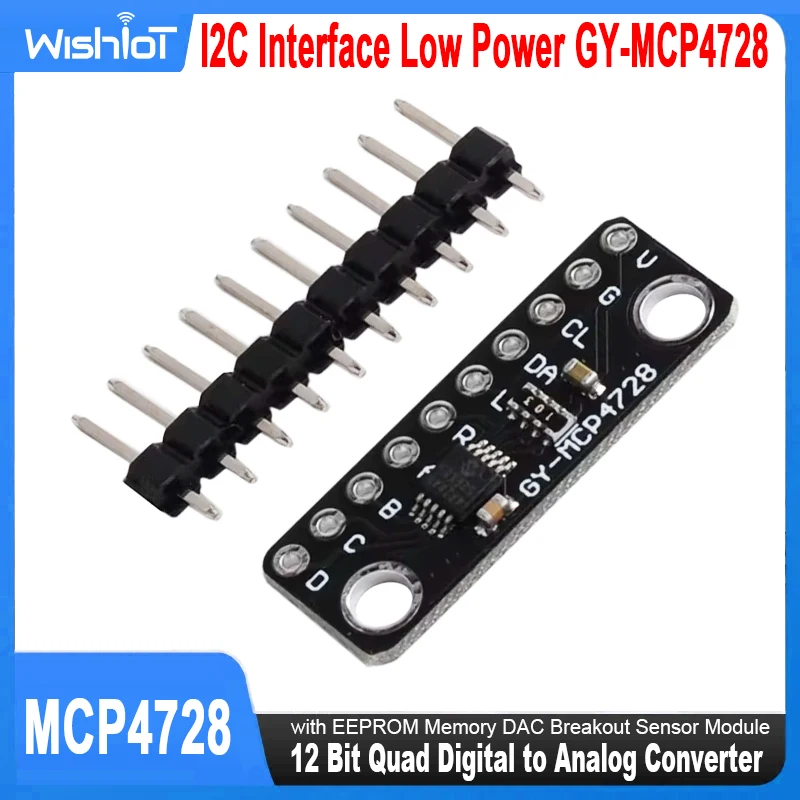 MCP4728 12 Bit Quad Digital to Analog Converter I2C Interface Low Power GY-MCP4728 with EEPROM Memory DAC Breakout Sensor Module