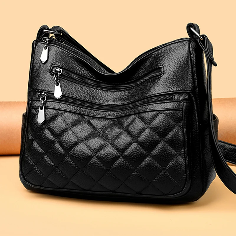 Large Capacity Soft PU Leather Shoulder Bag for Women Crossbody Bag Autumn Winter New Style Ladies Handbag Fashionable Tote Bag