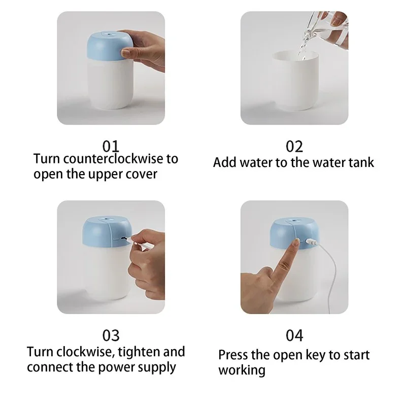 Air Humidifier อัลตราโซนิกมินิน้ํามันหอมระเหย Diffuser แบบพกพา Sprayer USB Essential Oil Atomizer โคมไฟ LED สําหรับรถบ้าน # หน้า4