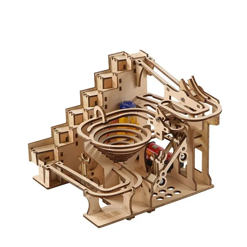 

Liuyun Shuizhai Wooden Puzzle Mechanical 3D Three-dimensional Puzzle DIY Hand-assembled Puzzle Toy Track Ball
