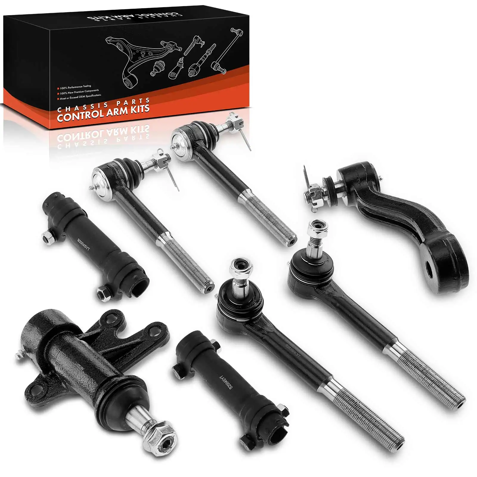 Frankberg 8-delige draagarmset voorwielophanging voor Chevrolet Tahoe GMT400 6.5L 1994–1999 K6447 ES2838RL 26059031 26000150