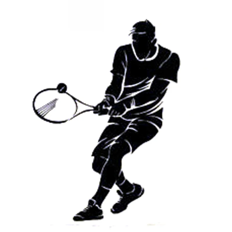 

Fashionable Tennis Male Player Sticker High Quality Car Decoration Personality Pvc Waterproof Decal Black/white, 17cm*13cm