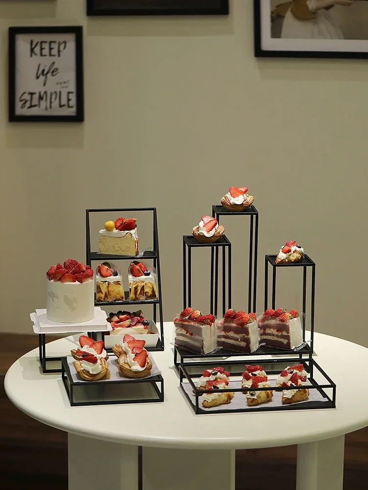 

afternoon tea cake rack European style iron cake tray wedding dessert table decoration high-end tea break dinner plate