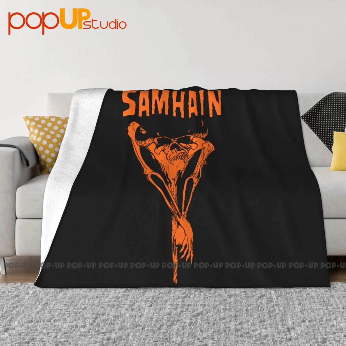 Samhain Scarecrow Discharge Print Blanket Autumn Textile Super Warm Couch Blanket Sofa Decorative