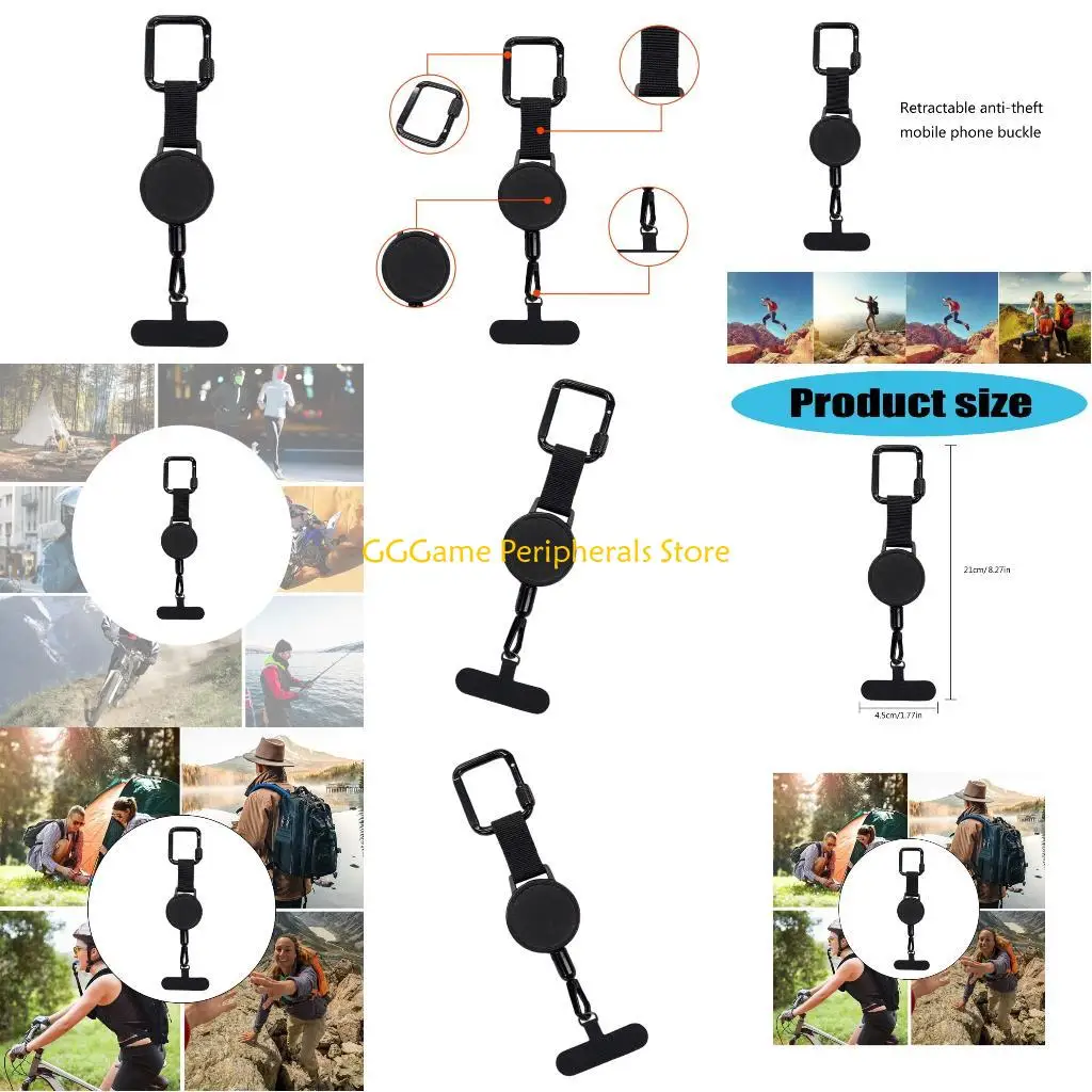 

U55B Защита от кражи и падения Выдвижной привязь для телефона, Выдвижной ремешок для телефона Вкладка для привязи для телефона и