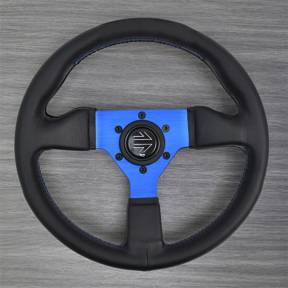 M Brand 320MM Quick Release Replacement Steering Wheel Black Spoke Microfiber  Leather Modified Steering Wheel With 6 Holes