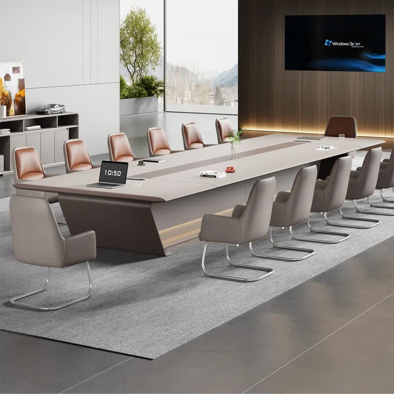 Painting conference long table, simple and modern large-scale negotiation, light luxury training table