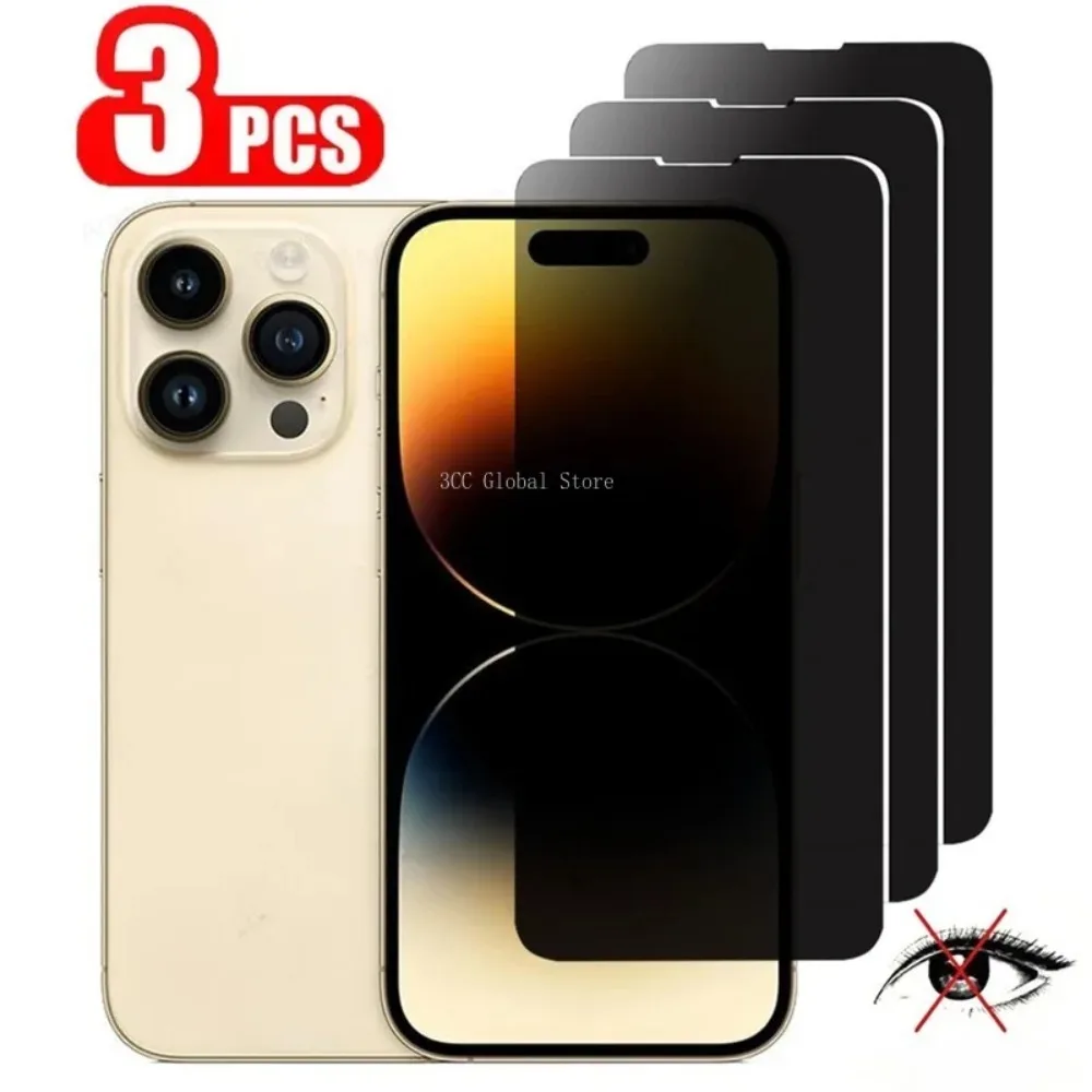 3Pcs Privacy Tempered Glass for iPhone 11 Pro Max 12 13 Mini 14 15 Plus Screen Protector For IPhone 7 8Plus XR XS Max Glass