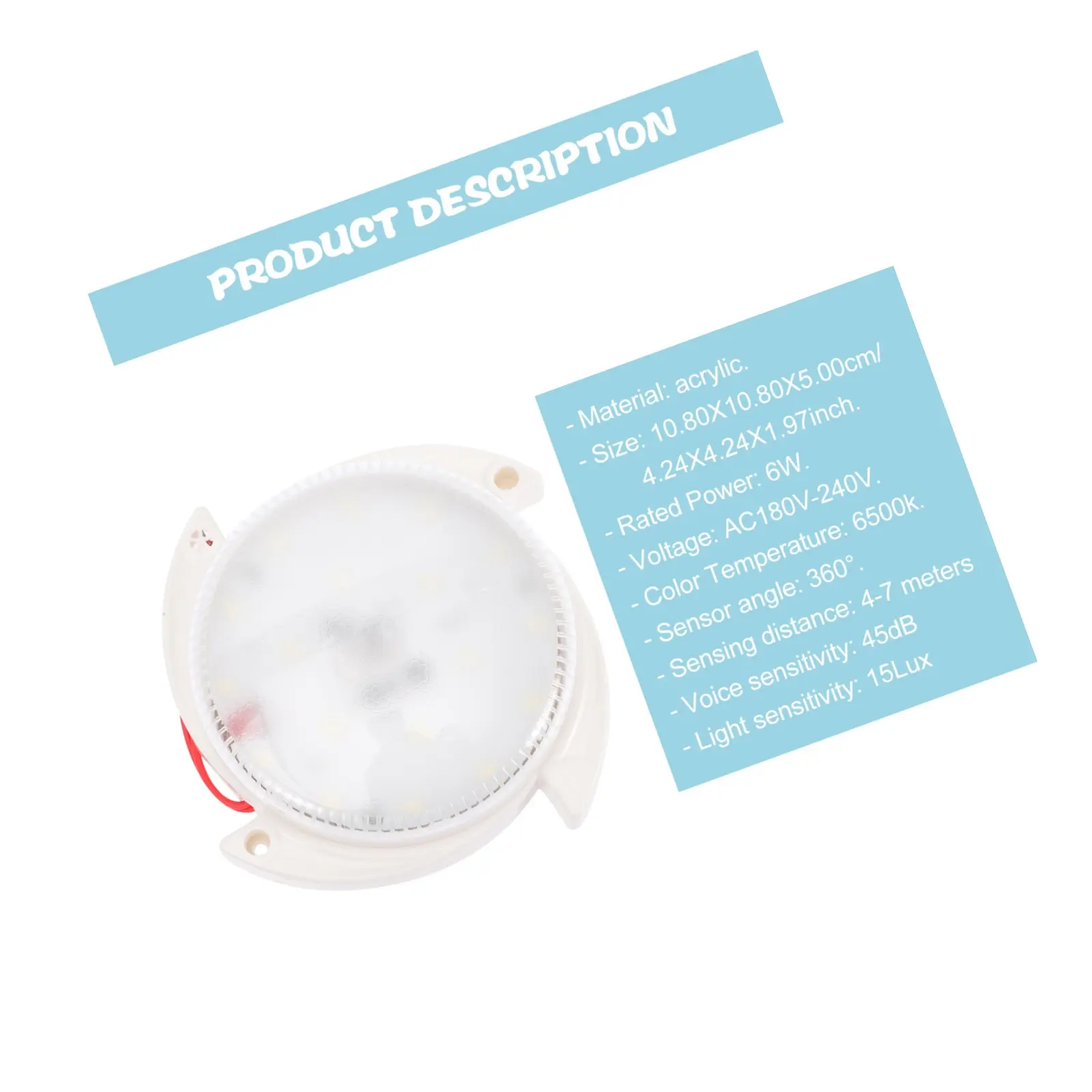 LED Ceiling Light with Motion Sound and Light Sensors Energy Saving Lamp for Stair Hallway Bathroom Garage