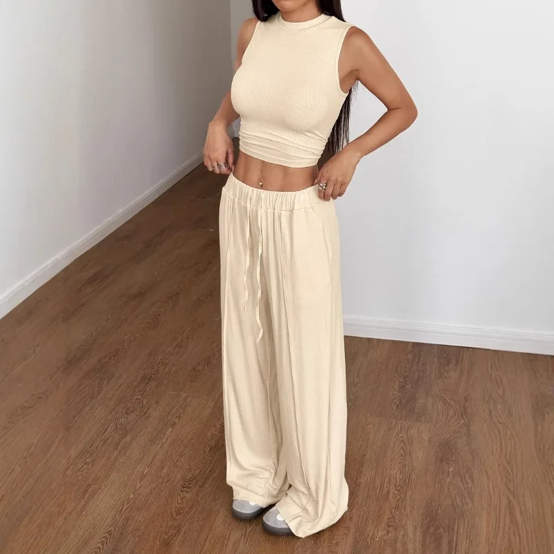 2025 صيف جديد أزياء المرأة تانك الأعلى عارضة السراويل مجموعة الملابس النسائية