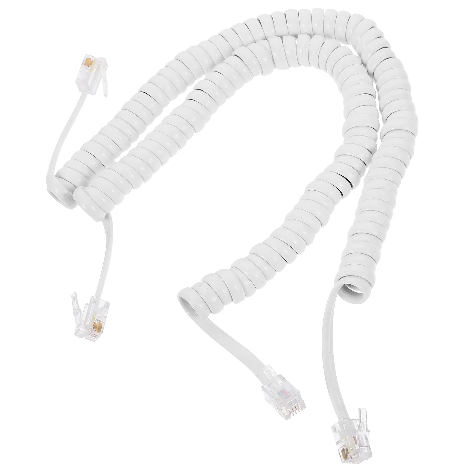 2 Pcs Telephone Cord Landline Spring Spiral Cable Accessory Accessories Cords Coiled for