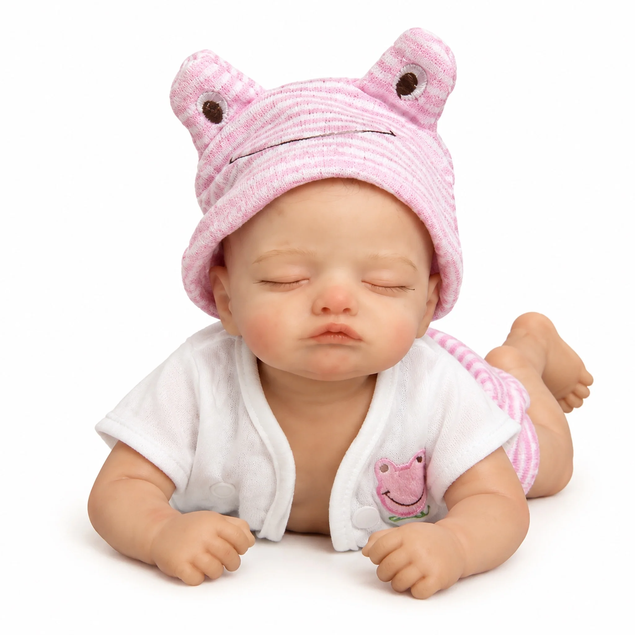 NPK 13inch Solid Silicone Doll Rosalie in Silicone Version Elastic Strechable Collectible Doll Withrandom pacifier and bottle