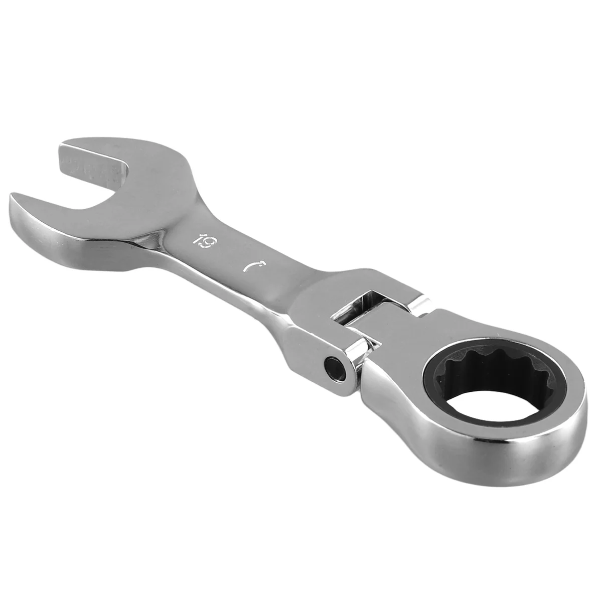 

HHTL Short Handle Ratchet Wrench with Movable ,Quick Dual-Purpose Open End Wrench,Hardware Tool, Labor-Saving Wrench 19mm