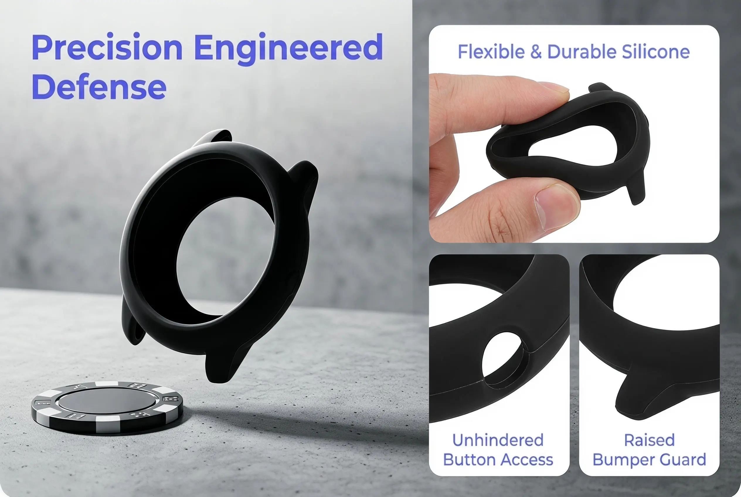 Stylish Silicone Watch Protective Shell for Tough Wear Resistant Anti-Fall Screen Safe Long