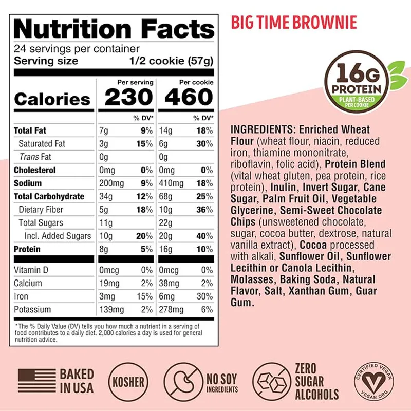Lenny & Larry's Complete Cookie Chocolate Chip Plant Protein Vegan/Double Chocolate Kotak Kue Lengkap 4oz(113g)*3 bungkus