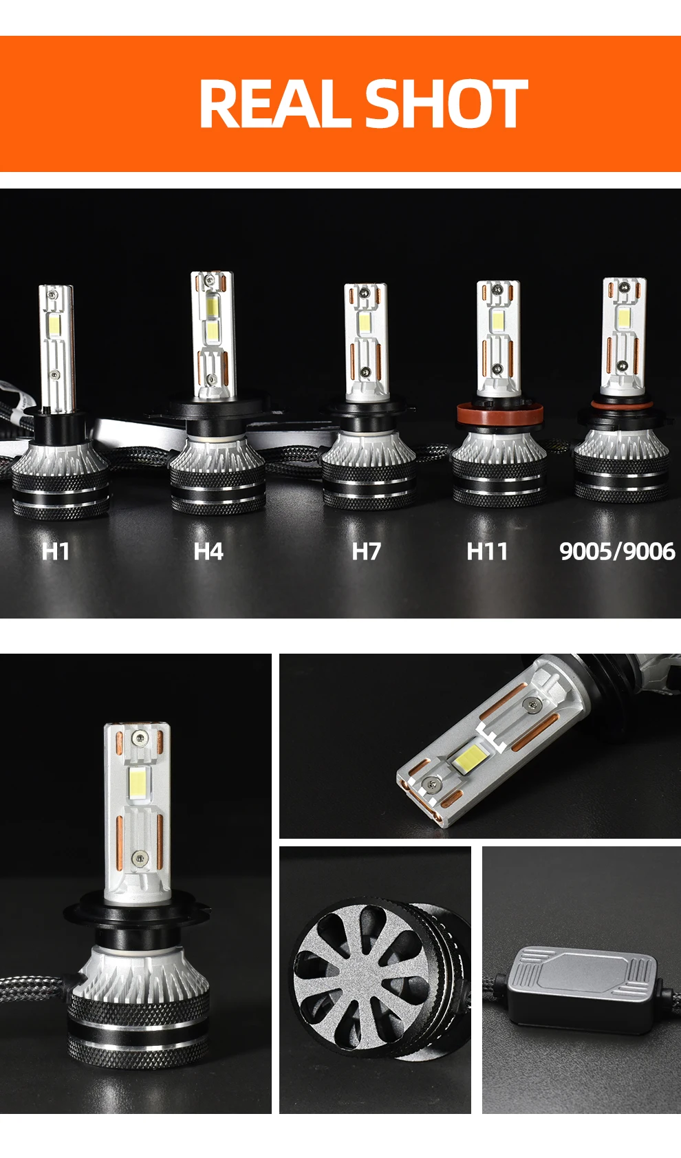 K5C H7 LED 60000LM 140W H7 Canbus Led-lampen 4300K LED H4 H11 HB3 9005 HB4 9006 K6C led Doppel Kupfer Rohr Nebel Licht 12V 2PCS – Detail 5
