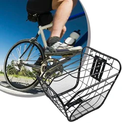 Basket Bicycle Components High Quality Replacement Front Basket Metal Outdoor For Bike E-Bike Storage Holder Practical