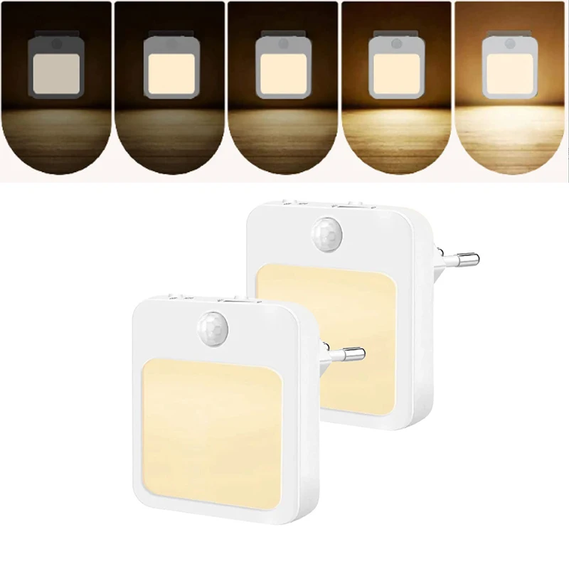 

EU/US Plug In Motion Sensor Night Light Dimmable Cabinet Light For Baby Bedside Bedroom Corridor Wireless Night Lamp Lighting