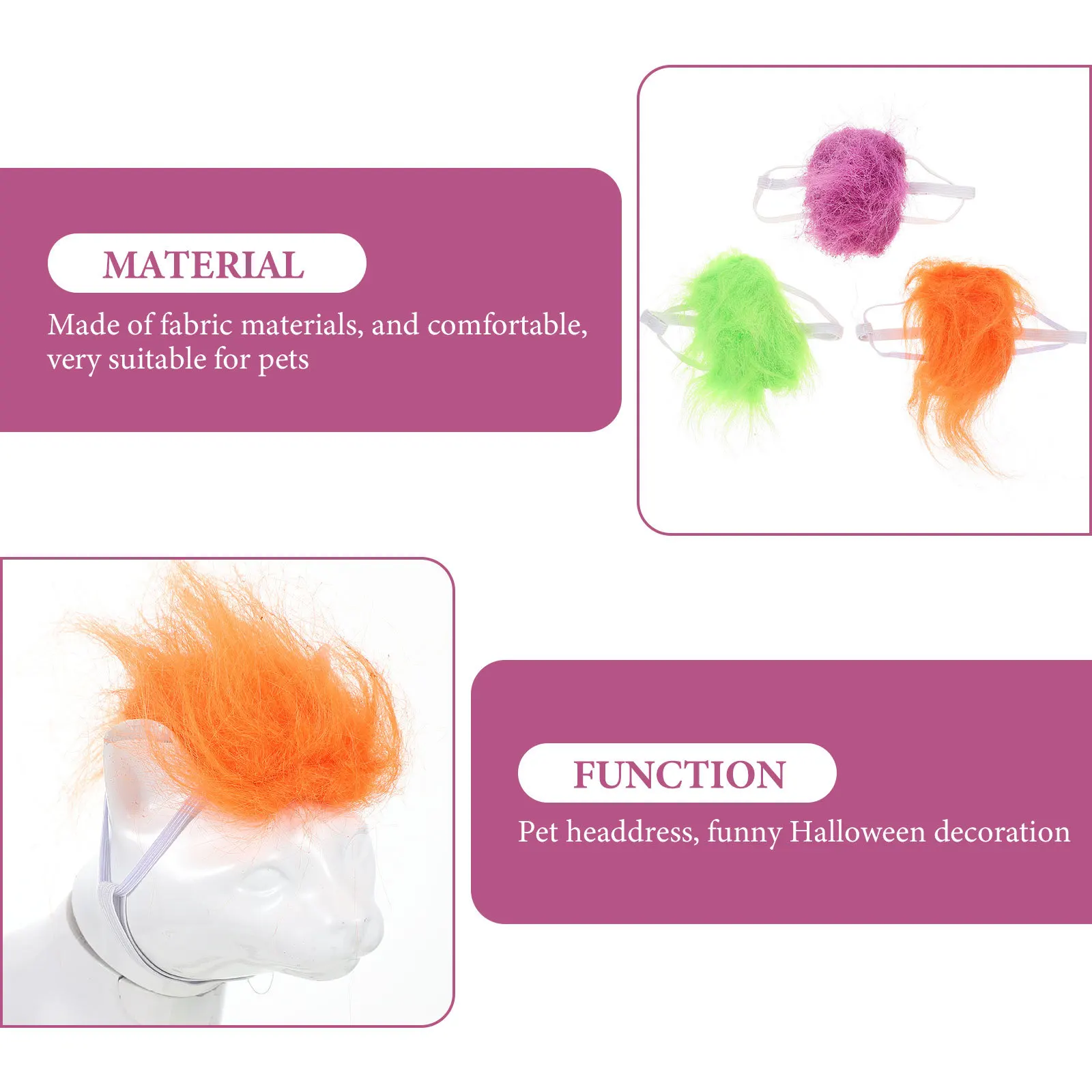 

3 Pcs Dog Halloween Costumes Pet Accessories Cosplay Kitten Puppy Photo Props