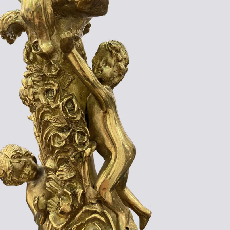 مصباح مكتبي فرنسي من النحاس بالكامل، غرفة نوم دراسة فنية عتيقة