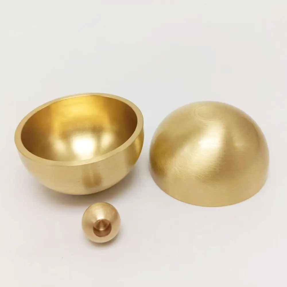 Handmade Brass Mini Singing Bowl Sanskrit Portable Brass Singing Bowl Buddha Instrument Copper Striker Ball