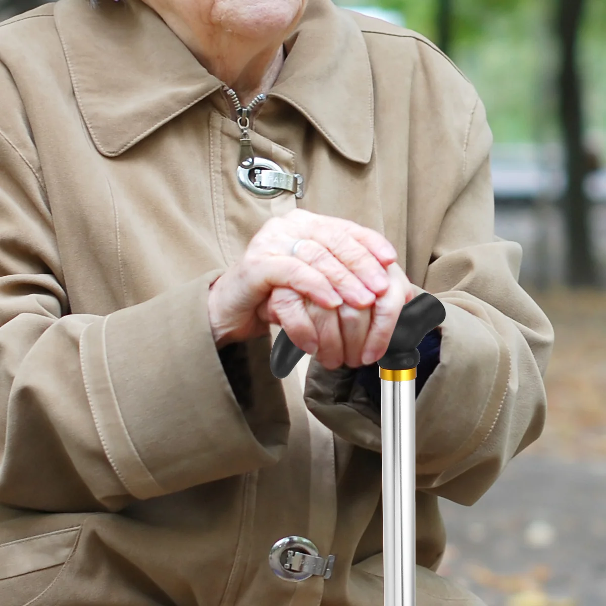 

2-секционная регулируемая трость из алюминиевого сплава, противоскользящая трость для пожилых людей, складная походная палка для мужчин и женщин