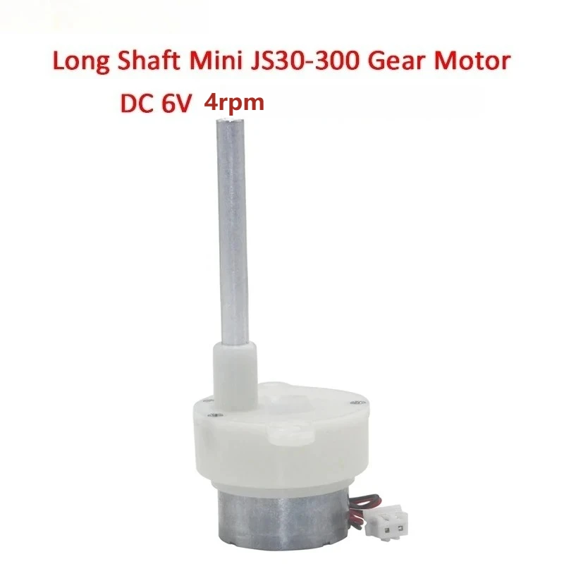 Long Shaft Mini JS30-300 Gear Motor DC 6V 4RPM Slow Speed Reducer Gearbox Reverse Small Electric Toy Stage CW CCW