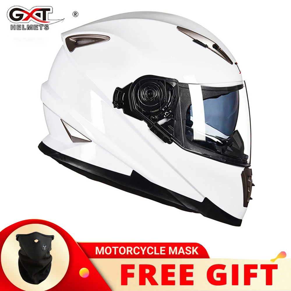 GXT-Casque de moto intégral Clown, lentille solaire intérieure, casque de motocross, sécurité légère, vélo de rue, conduite rapide