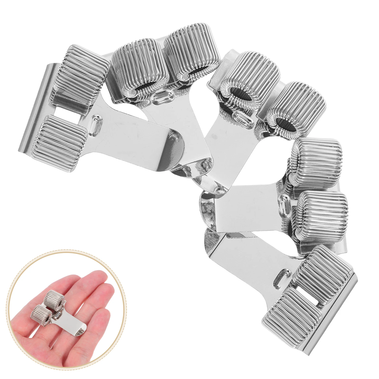 

5pcs Metal Holder Clips Steel Retainer For Journals Clipboard Heavy Duty Adjustable Spring Loops Pen Pencil Holder For