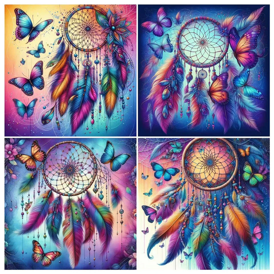 

Алмазная картина «Ловец снов», украшение на стену ручной работы, полная круглая квадратная дрель, мозаика, бабочка, новая коллекция, домашний декор, подарок