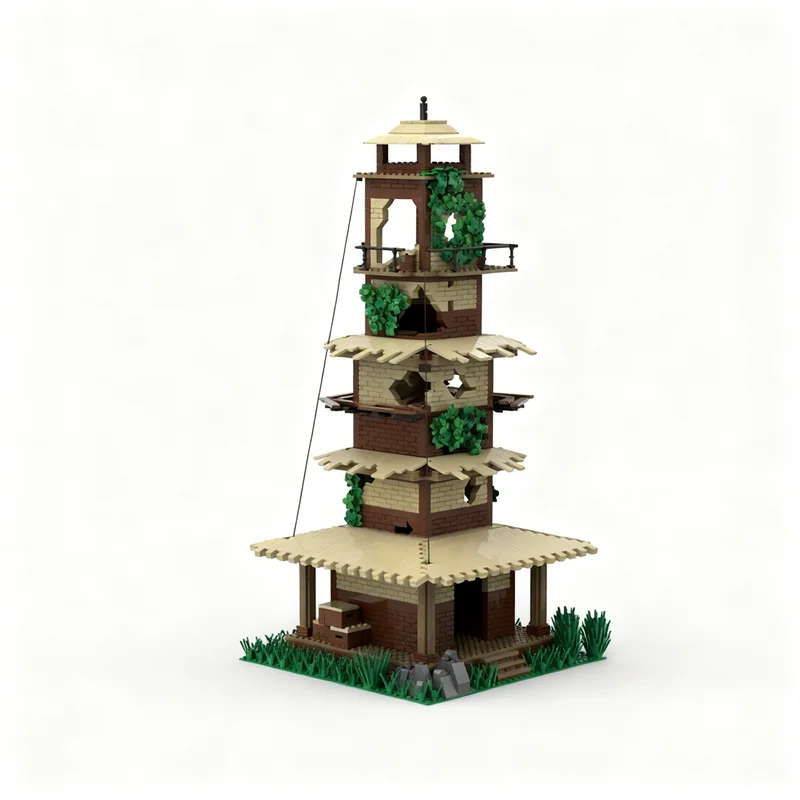 2574 peças MOC Modular Streetscape Far Cry 4 Modelo de Torre de Rádio Blocos de Construção Brinquedo Educativo Ideia de Presente de Natal