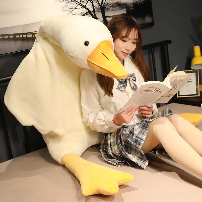 50-190cm Big White Goose Plush Toy Giant Duck Doll Soft Stuffed Animal Goose Sleeping Pillow Sofa Cushion Birthday Gift for