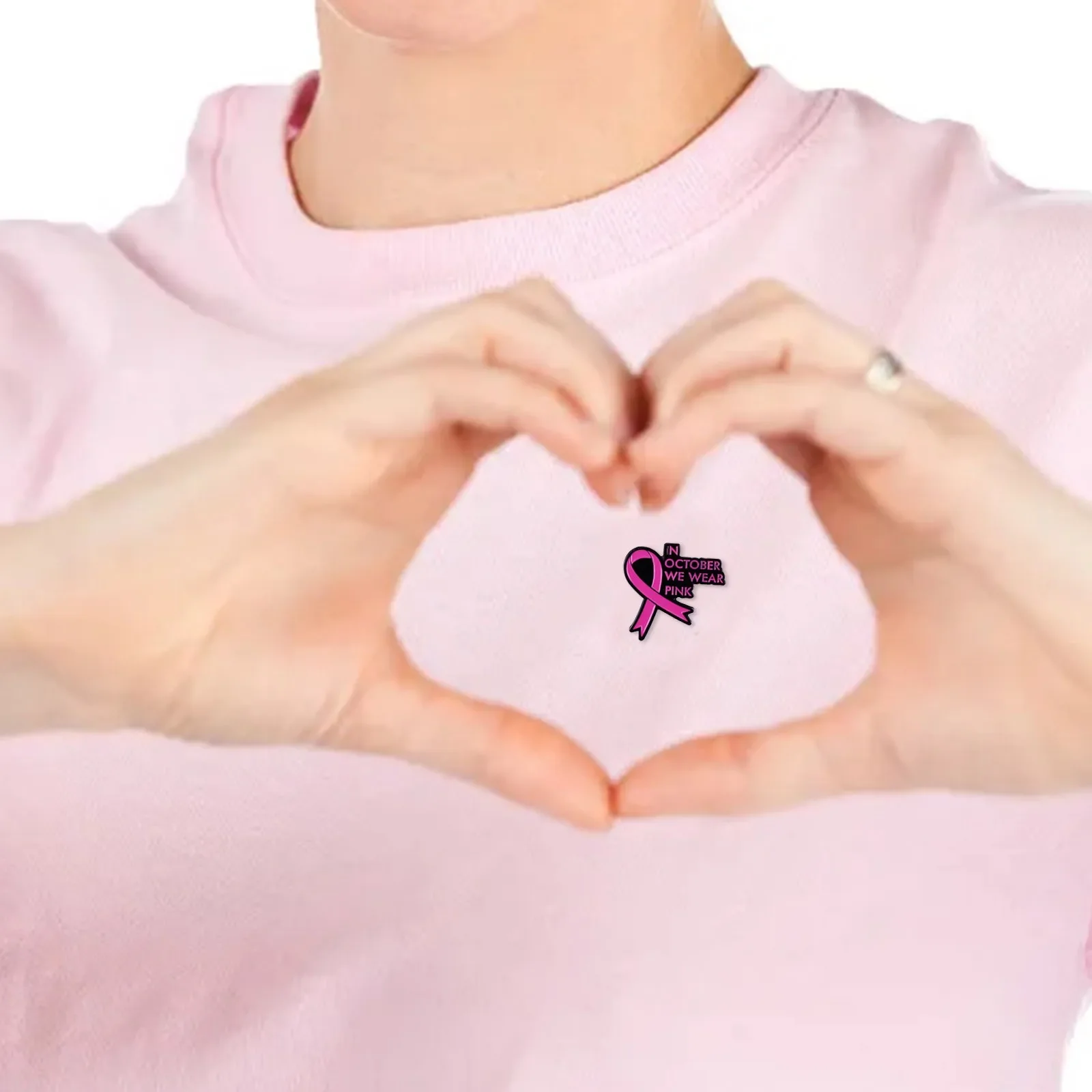 Pin rosa, insignia de cinta, broche para promover el signo de concientización sobre el cáncer de mama, joyería, hebilla esmaltada, accesorios para mujer 2024