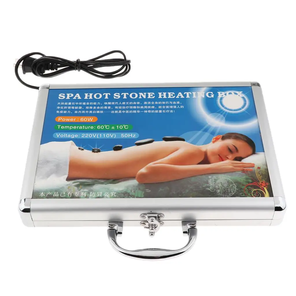 Hot Stone Massage Heater Warmer Box Case for 16 Pcs Spa   Plug