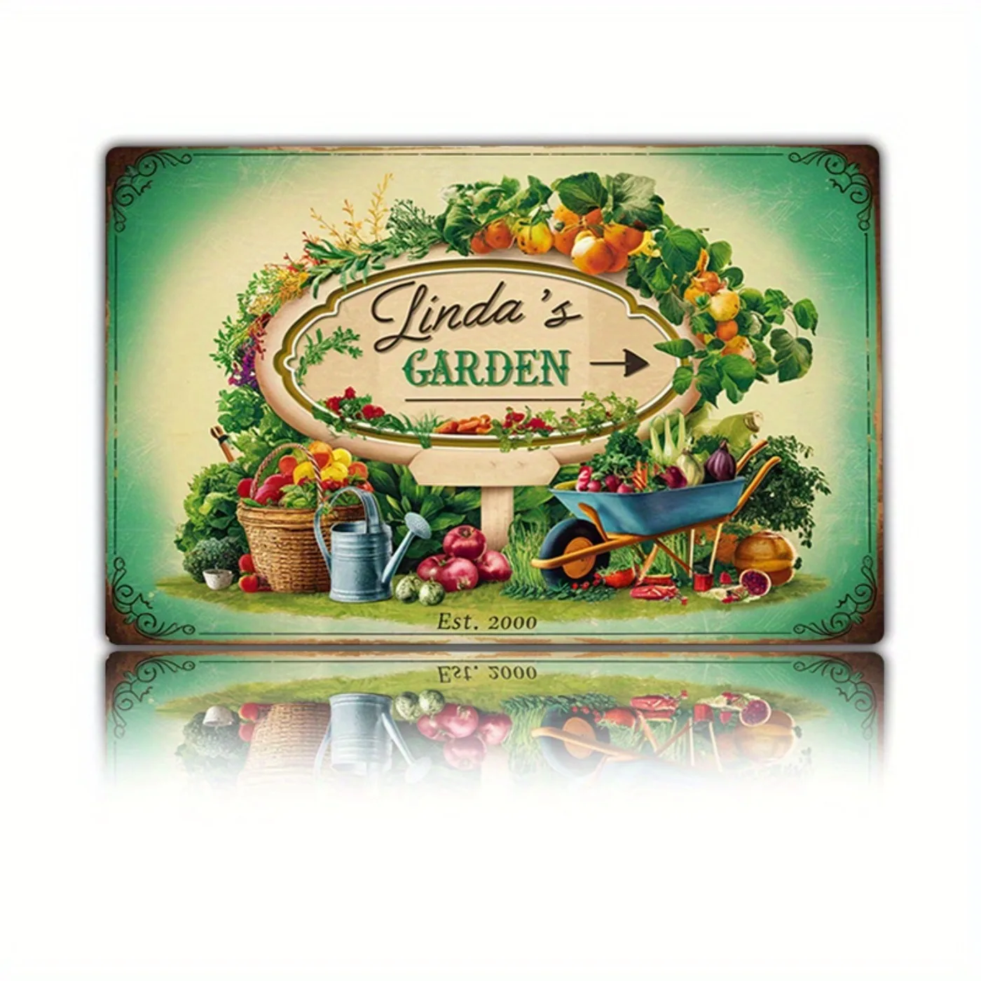 Custom 2D Vintage Metal Sign, Name Text Custom, Indoor & Outdoor Wall Decor, Ideal Gift (Only Decoration)
