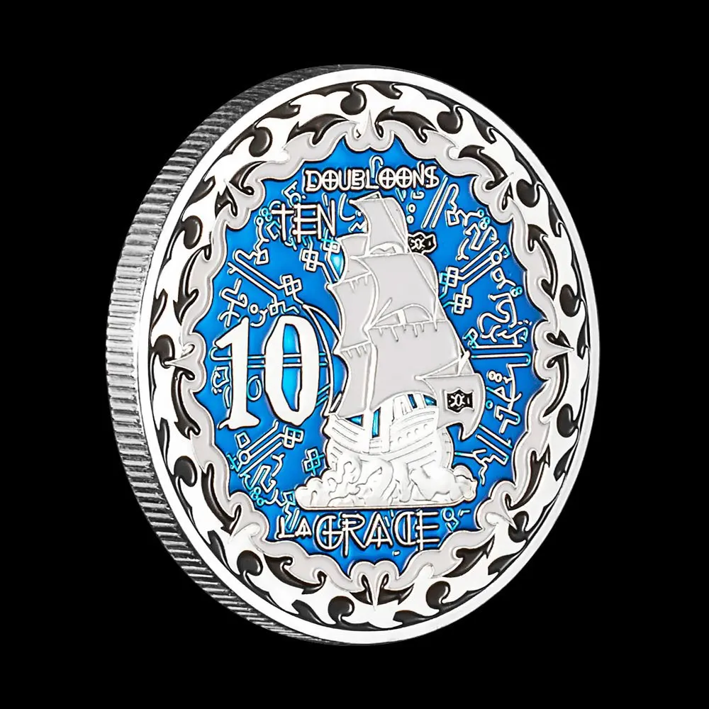 الفضة مطلي القراصنة سفينة عملة ، هيرمان دروغتر ، عملات تذكارية الإبداعية ، اكسسوارات الديكور المنزل ، التحدي