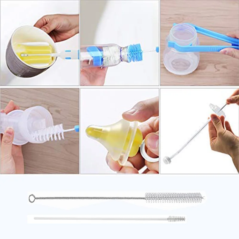 Dr.isla Baby Bottle Brush Baby Bottle Pacifier Cleaner 1 Set 7pcs Baby Supplies Cleaning Brushes Silicone Cup Brush