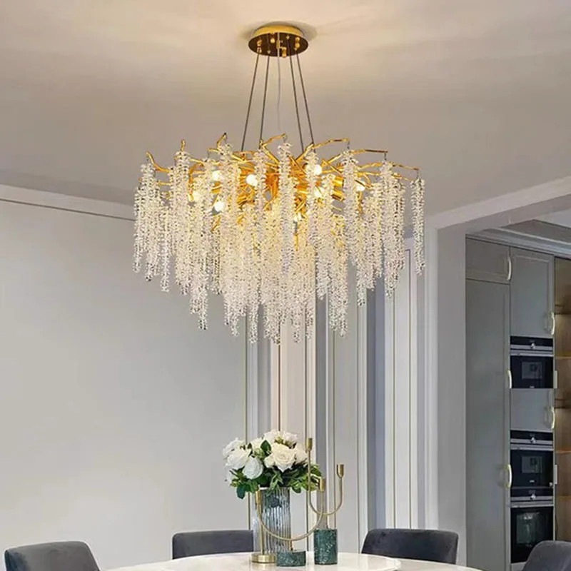 K9 Kristall Kronleuchter Wohnzimmer Goldene Wohnzimmer Esszimmer Home Interior Decor Glanz Luxus Moderne Led-deckenleuchte